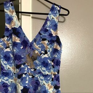 Blue and purple floral scuba dress